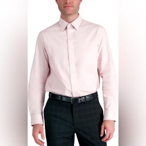 Haggar Light Pink Classic Fit Long Sleeve Button Up Dress Shirt Men’s 17-17.5